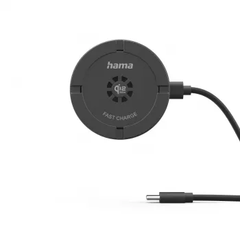 Hama 00201756 mobilās ierīces lādētājs Universāls Melns USB Bezvadu uzlāde Iekštelpām