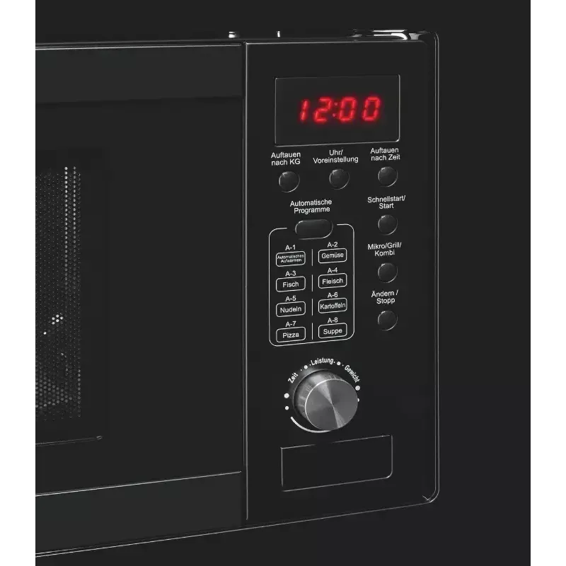 Iebūvējams grila mikroviļņu krāsns Exquisit EMW20.1 G — 20 L, 800 W, melna, pogu un rotējošā vadība, iebūvēts displejs