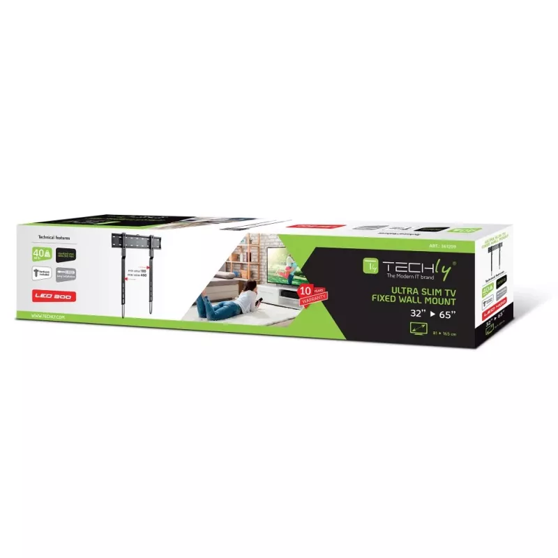 Techly ICA-PLB 734F TV stiprinājums/statīvs 165,1 cm (65 collas) Melns