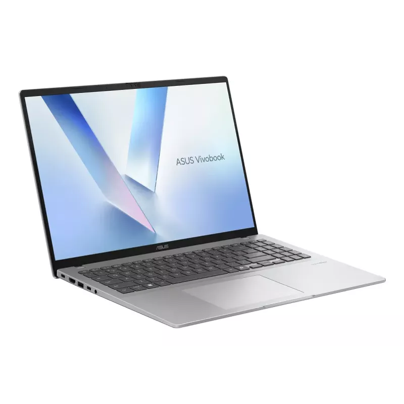 ASUS Vivobook 16 M1607KA klēpjdators — AMD Ryzen AI 7 350, 16 collu WUXGA (1920x1200), 16 GB DDR5, 1 TB SSD, Windows 11 Home, Sudraba