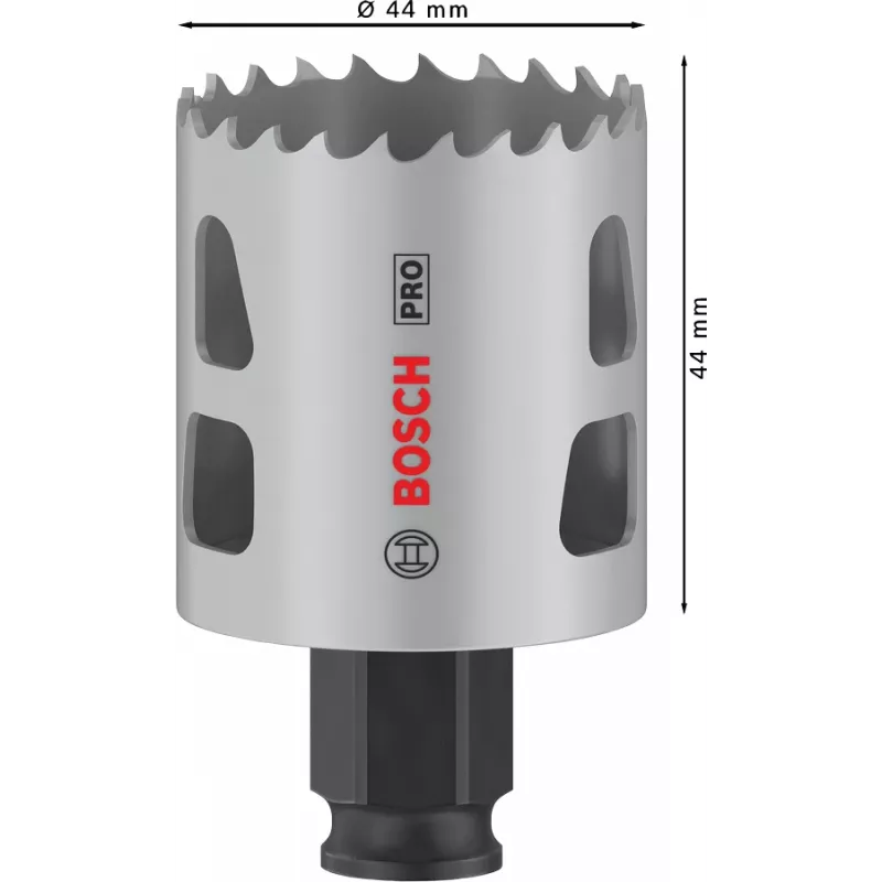 Urbjmašīnas uzgalis Bosch PRO Multi Material PC Plus 44 mm urbjmašīnai, piemērots drywall, metālam, plastmasai, mīkstkokam