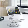 Techly 8-in-1 USB-C Hub Docking Station Tablet Stand, planšetdatora statīvs, sudraba krāsa, alumīnijs, 360°, USB 3.2 Gen 1 (3.1 Gen 1) Type-C, 5000 Mbit/s