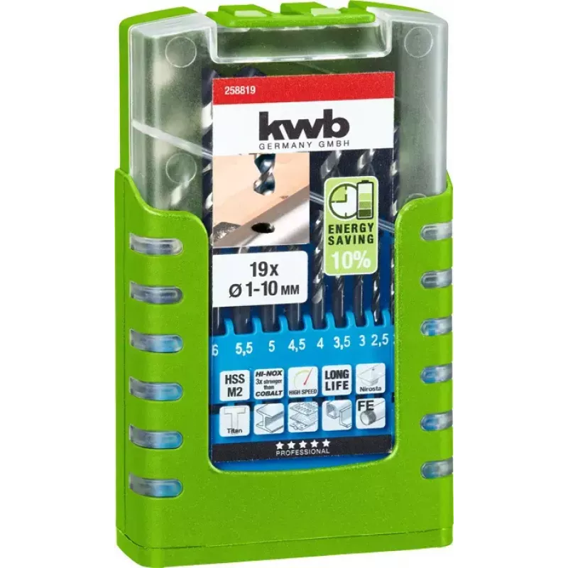 Urbju komplekts KWB 258819 19 gab. Labās puses rotācija