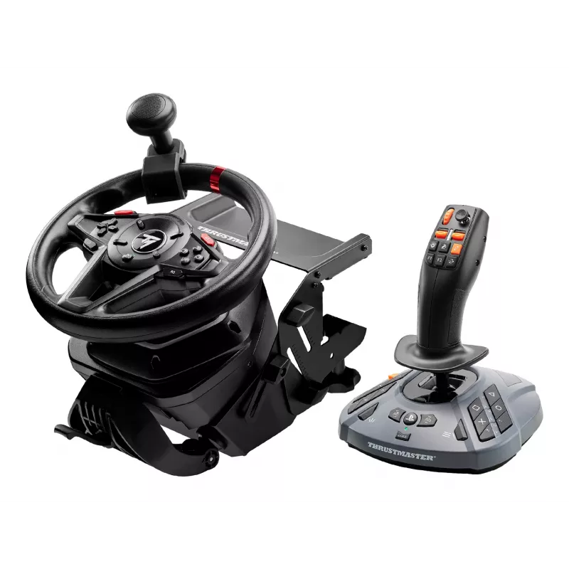 Thrustmaster T128 SimTask Farming Pack Melna stūre + pedāļi + pārnesumu pārslēgs PC, PlayStation 4, PlayStation 5