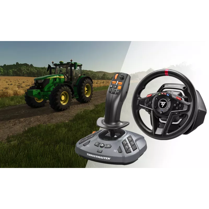 Thrustmaster T128 SimTask Farming Pack Melna stūre + pedāļi + pārnesumu pārslēgs PC, PlayStation 4, PlayStation 5