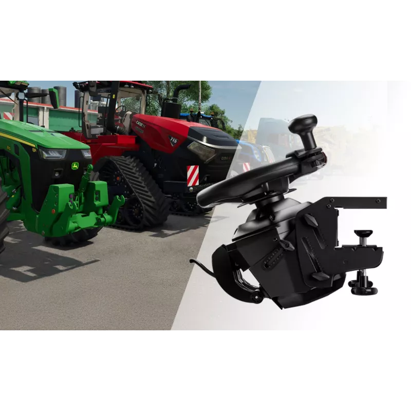 Thrustmaster T128 SimTask Farming Pack Melna stūre + pedāļi + pārnesumu pārslēgs PC, PlayStation 4, PlayStation 5