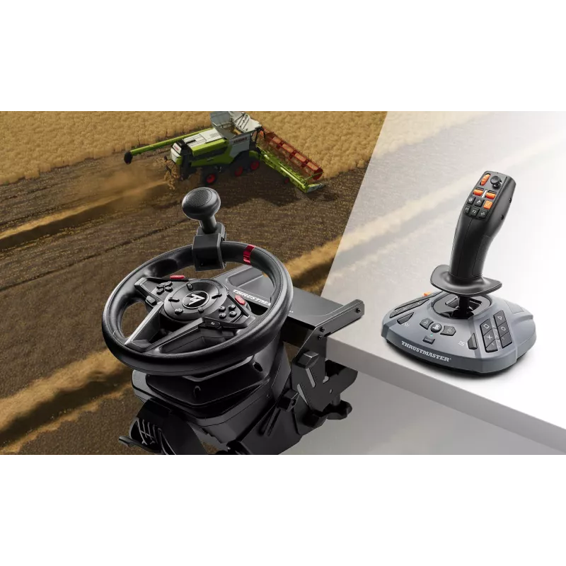 Thrustmaster T128 SimTask Farming Pack Melna stūre + pedāļi + pārnesumu pārslēgs PC, PlayStation 4, PlayStation 5