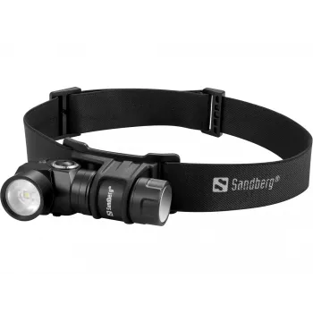 Sandberg galvas lampa 500 Duo, galvas siksnas lukturis, melns, alumīnijs, IP44, LED, 25 lm