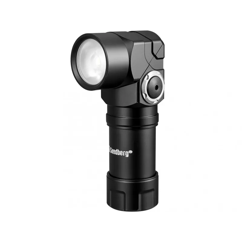 Sandberg galvas lampa 500 Duo, galvas siksnas lukturis, melns, alumīnijs, IP44, LED, 25 lm