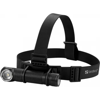 Sandberg Headlamp 1000 Pro, galvas lukturītis, melns, alumīnijs, IP66, LED, 25 lm