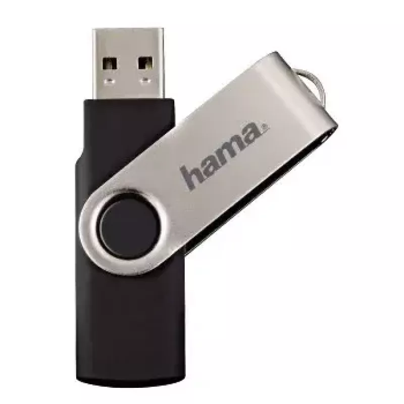 Hama Rotate 128GB USB 2.0 USB zibatmiņa USB Type-A melna, sudrabota