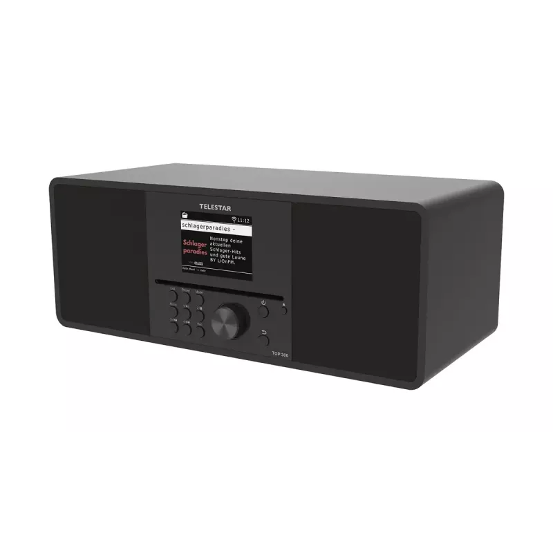 Interneta radio Imperial Telestar 5700300 — Digitālais uztvērējs, DAB+/FM, 30 W RMS, 3,2 collu TFT, līdzstrāvas barošana, melns