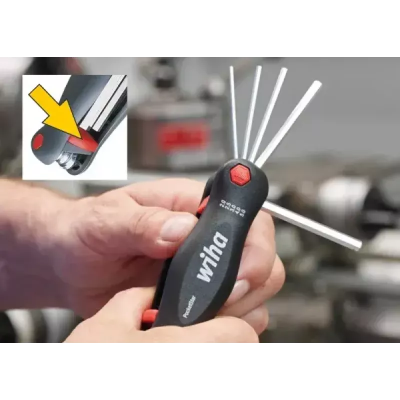 Salokāms Torx atslēgu komplekts Wiha 25128 — 7 gab. (T7–T25), melns/zaļš, 104 g