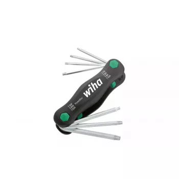 Salokāms Torx atslēgu komplekts Wiha 25128 — 7 gab. (T7–T25), melns/zaļš, 104 g