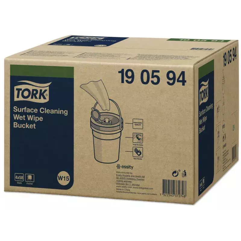 Virsmas sagatavošanas salvete Tork 190594 — balta, 58 salvetes, iepakojums 158×158×191 mm