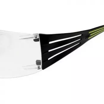 Aizsargbrilles 3M SF4000CC1 — plastmasas aizsargbrilles, caurspīdīga lēca, melnas/zaļas