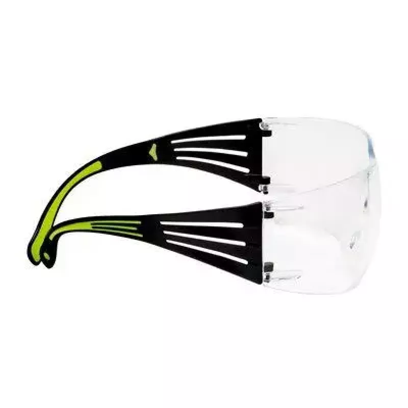 Aizsargbrilles 3M SF4000CC1 — plastmasas aizsargbrilles, caurspīdīga lēca, melnas/zaļas