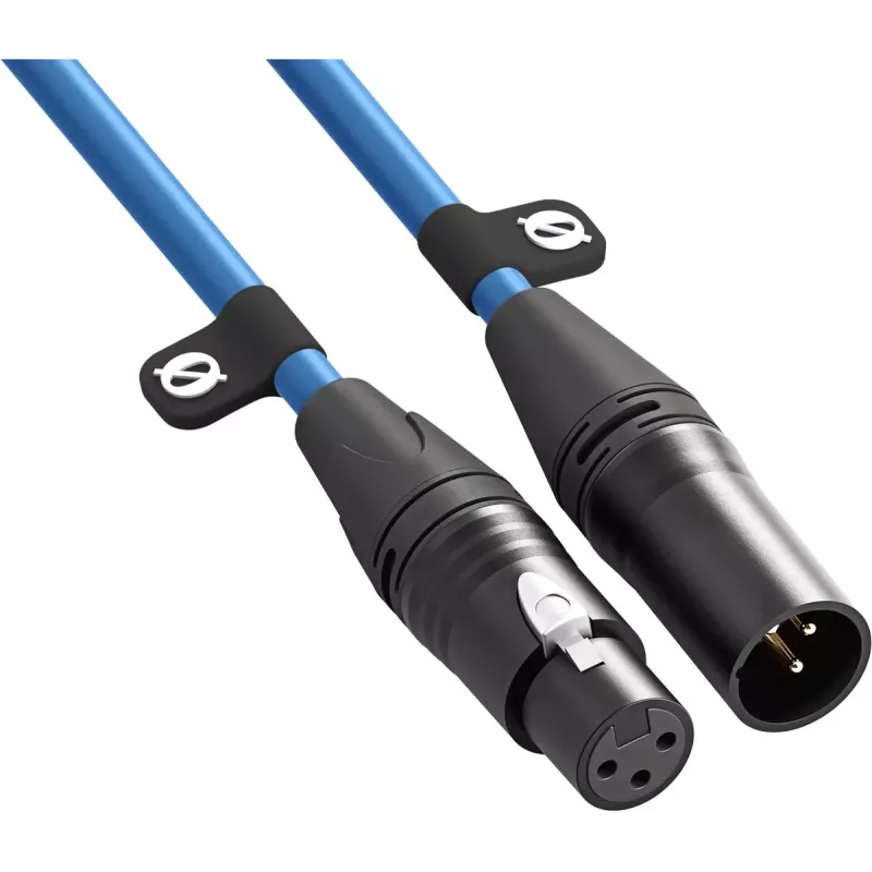 XLR kabelis Rode XLR3M-B 3 m — vīriešu-uz-sieviešu mikrofona kabelis, zils