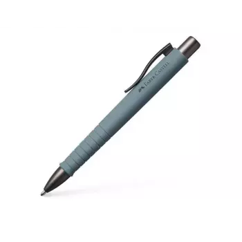 Lodīšu pildspalva a.w. Faber-Castell 241188 — ar klipsi paceļama, zila tinte, pelēks korpuss, ļoti trekns uzgalis, 1 gab.