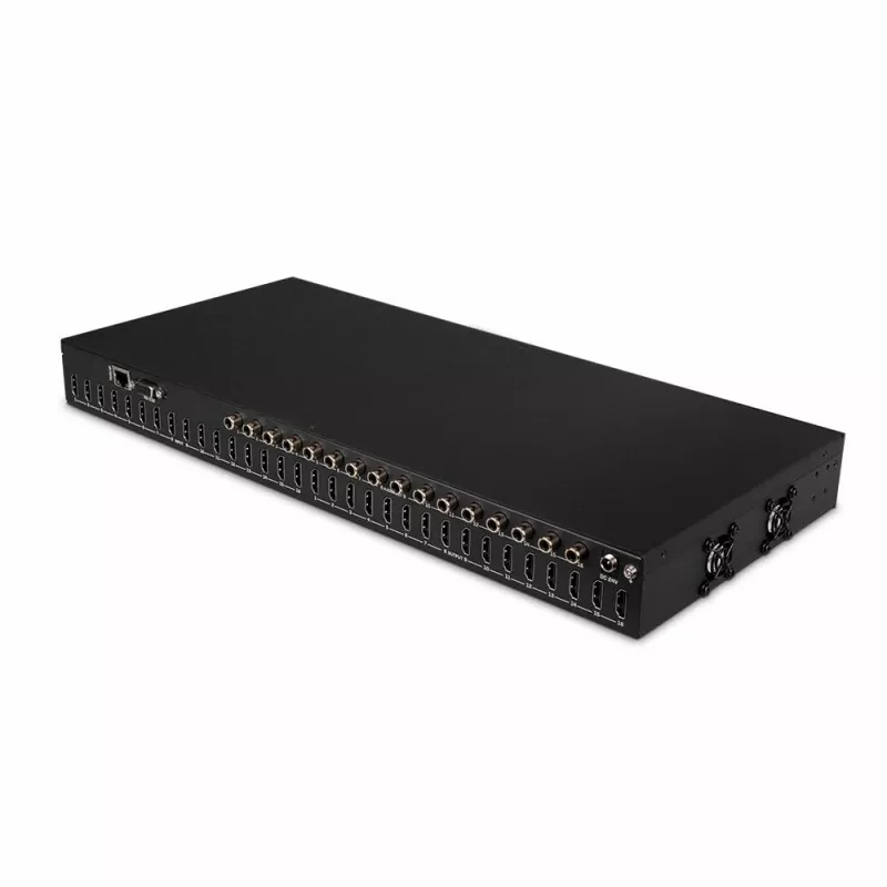 Lindy 16x16 HDMI 4K60 matrica, HDMI, HDMI, 3,5 mm, 3840 x 2160 pikseļi, melna, metāla
