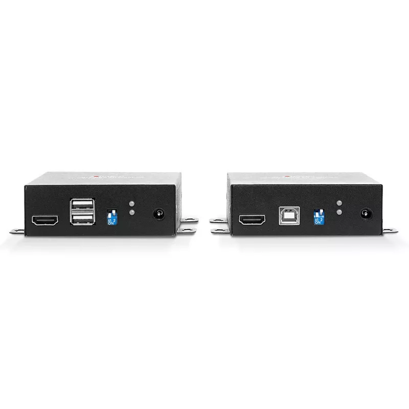 Lindy 300m Fibre Optic HDMI 4K60 and USB KVM Extender, Transmitter & receiver, Wired, 300 m, 3840 x 2160 pixels, Melns, Metal