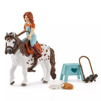 schleich HORSE CLUB Mia & Spotty, Zirgs ar jātnieku, Zirgi, 5 gadi, Daudzkrāsains, Plastmasa