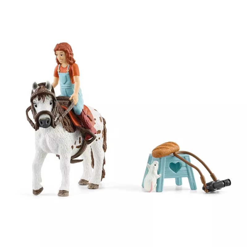 schleich HORSE CLUB Mia & Spotty, Zirgs ar jātnieku, Zirgi, 5 gadi, Daudzkrāsains, Plastmasa