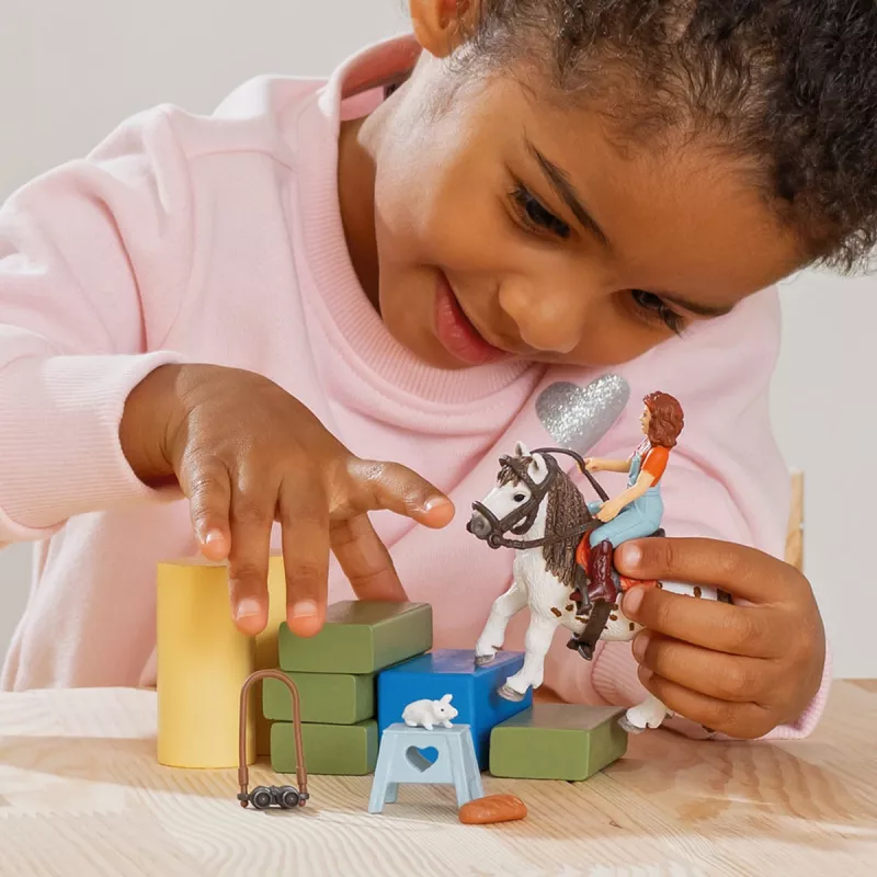schleich HORSE CLUB Mia & Spotty, Zirgs ar jātnieku, Zirgi, 5 gadi, Daudzkrāsains, Plastmasa