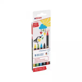 Flomāsteru komplekts Edding 4-1200-5-3 Aqua Melns Light zaļa Red dzeltena ar apaļo galu