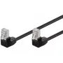 komutācijas kabelis Goobay CAT 5e 2x 90° Leņķī F/UTP Melns 3 m