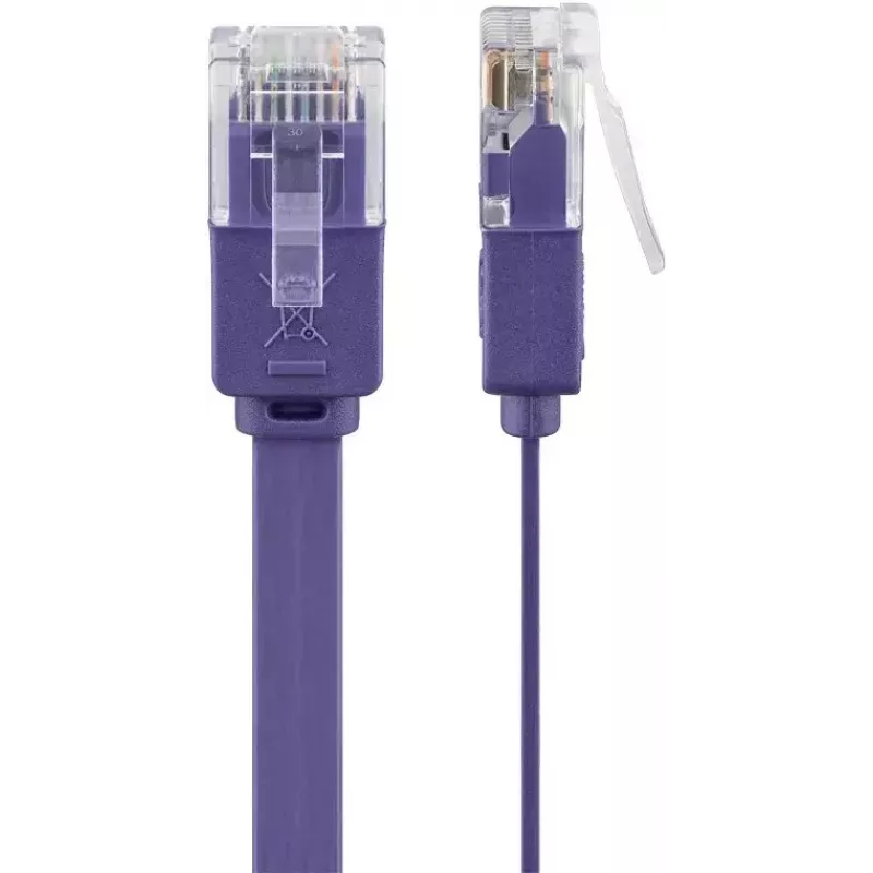 Plakanais komutācijas kabelis Goobay CAT 6 2m U/UTP violets