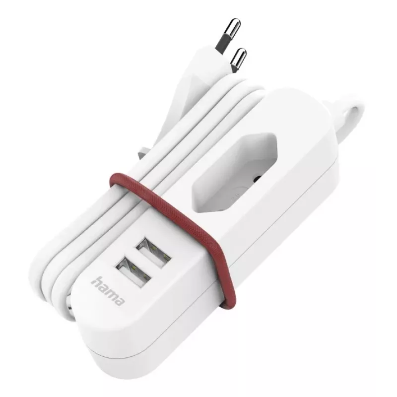 Hama 00223202 strāvas pagarinātājs 1.9 m 1 AC kontaktligzda(-as) Iekštelpām Balts