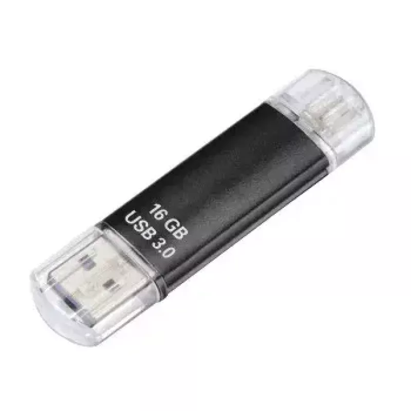 Hama Laeta Twin, 16GB USB zibatmiņa USB Type-A / Micro-USB 3.2 Gen 1 (3.1 Gen 1) melna