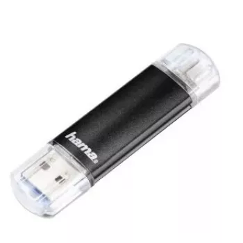 Hama Laeta Twin, 16GB USB zibatmiņa USB Type-A / Micro-USB 3.2 Gen 1 (3.1 Gen 1) melna