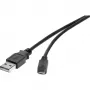 USB kabelis Renkforce RF-4463076 0,3 m USB A–Micro-USB B melns