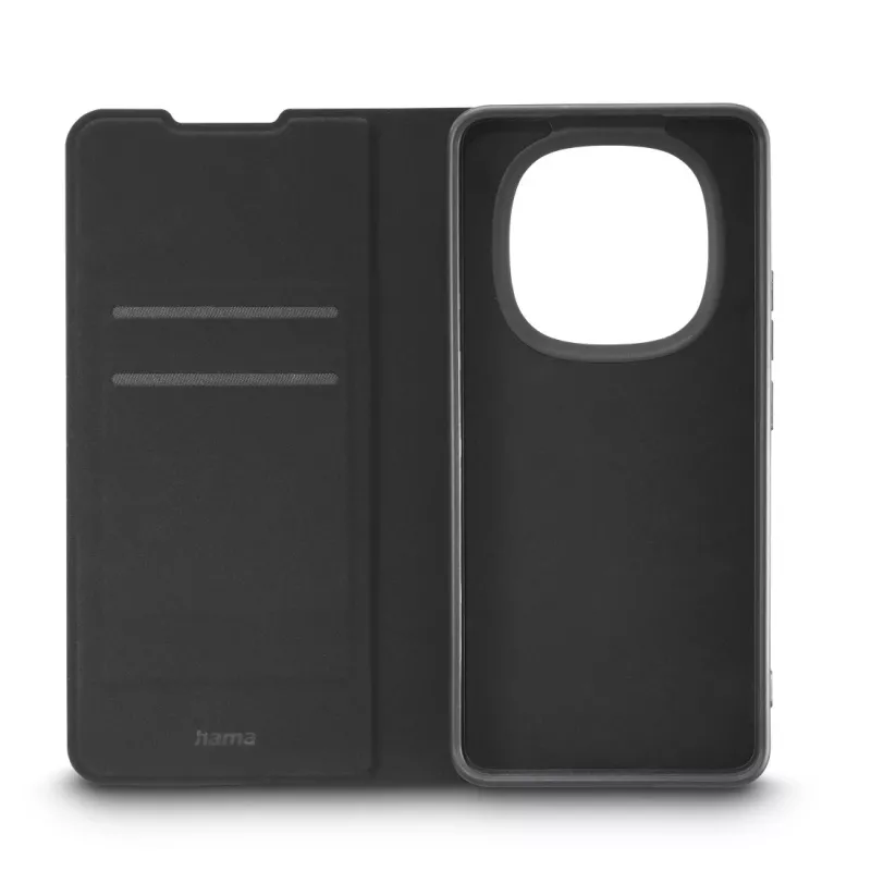 HAMA Daily Protect vāciņš-futrālis Xiaomi Redmi Note 15 (6.77 inch) — melns, 2 karšu kabatiņas, galda statīvs