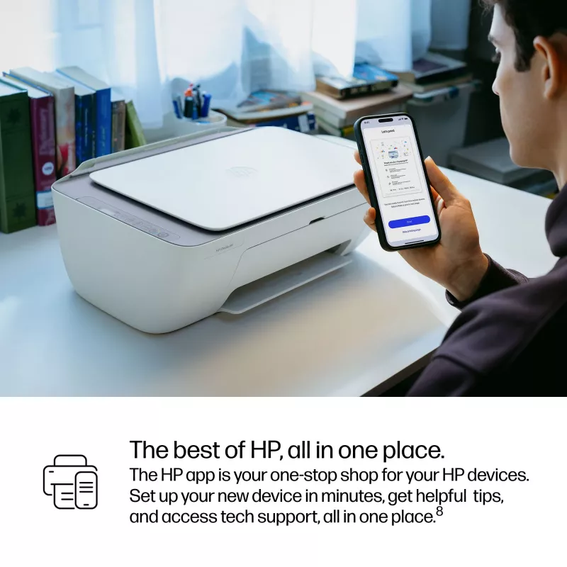 HP DeskJet 2922 bezvadu daudzfunkcionālā krāsu printeris, termiskā tintes druka, krāsu drukāšana, 4800 x 1200 DPI, krāsu kopēšana, A4, balta