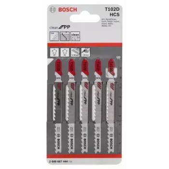 Finierzāģa asmens Bosch T 102 D plastmasas profiliem 4 mm zobu solis