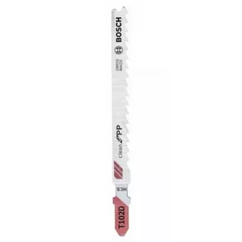 Finierzāģa asmens Bosch T 102 D plastmasas profiliem 4 mm zobu solis