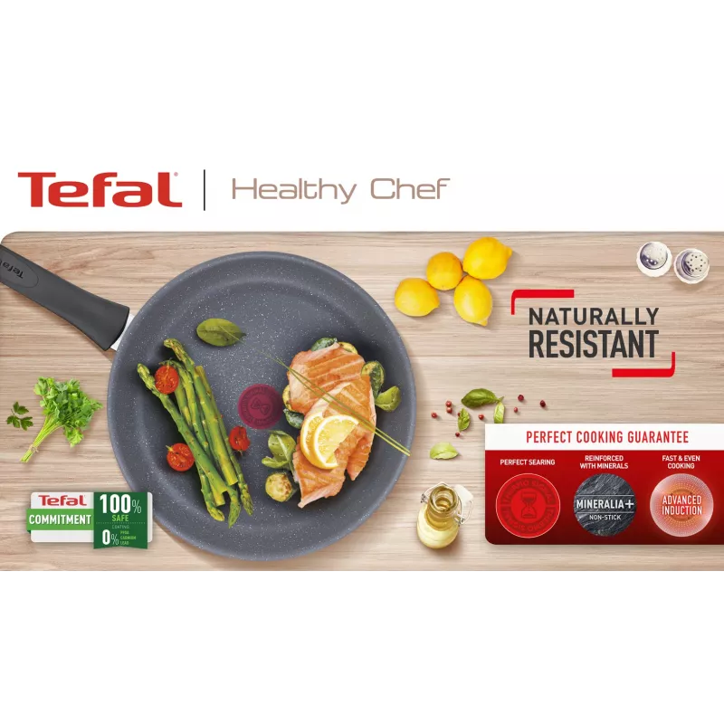 Universāla panna Tefal Healthy Chef G15002 apaļa 20 cm pelēka