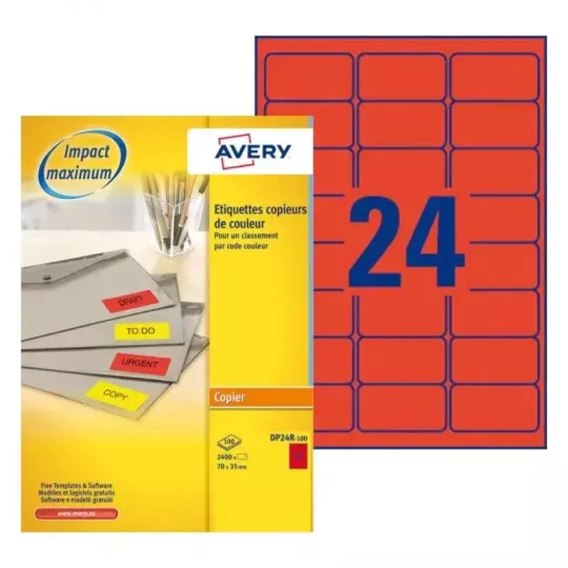Pašlīmējoša printera etiķete AVERY DP24R-100