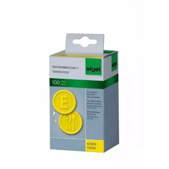 SIGEL WM002 ēdienreizes/pasākumu žetoni, dzelteni, 100 gab.