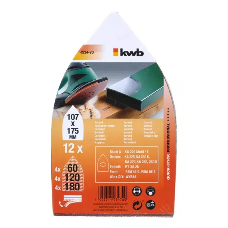 Slīpēšanas disks KWB 493470 12 gab.