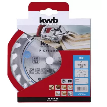 Apļveida zāģa asmens KWB 583357 15 cm cietkoksnei, saplāksnim, skujkokam