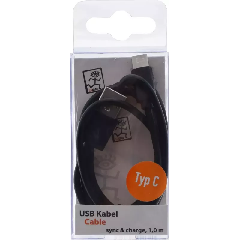 USB kabelis 2GO 795782 1m USB B USB C melns USB 3.2 Gen 1