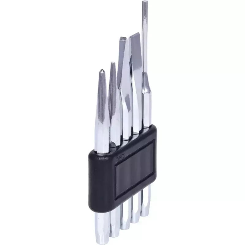 KS Tools 156.0160 caurumu kalšanas, kaltu un centrēšanas urbju komplekts, 5 gab.