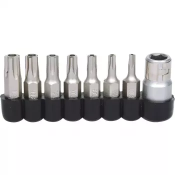 Skrūvgrieža uzgaļu komplekts ks tools 911.1480 8 gab. niķelēti 25 mm 1/4 collu kāts DIN 3126 ISO 1173 E 6,3
