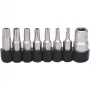 Skrūvgrieža uzgaļu komplekts ks tools 911.1480 8 gab. niķelēti 25 mm 1/4 collu kāts DIN 3126 ISO 1173 E 6,3