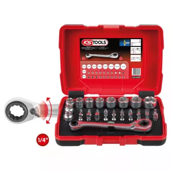Uzgriežņu atslēgu komplekts KS Tools 918.3050 31 galviņas Hroma-vanādija tērauds
