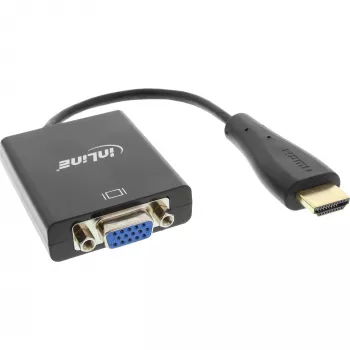 InLine pārveidotājs HDMI uz VGA ar audio ieeju, HDMI izeja, VGA un stereo audio